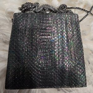 JUDITH LEIBER SNAKE SKIN Iridescent Black Women's Bag